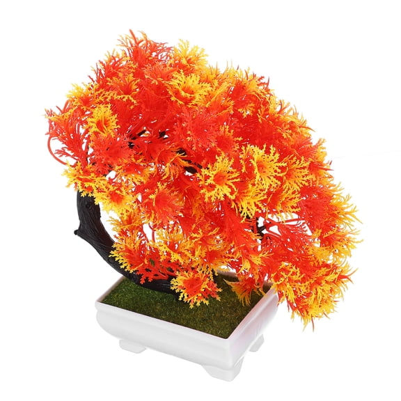 AURARMLET Small Fake Bonsai Orange PP Indoor Decoration 1Pack