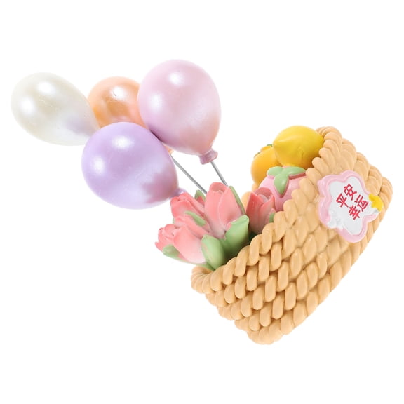 AURARMLET Artificial Flower with Basket, Resin Indoor Home Decor for Women, 1 Piece Decorative