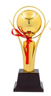 AURARMLET Golden Metal Football Trophy for Awarding Sports Achievements