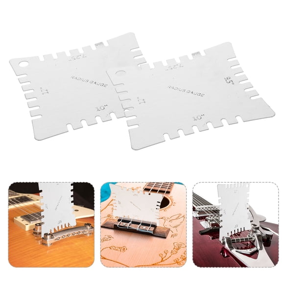 AURARMLET Stainless Steel Guitar Repair Tools Set for Accurate String Action Measurements and Fretboard Adjustments Silver 4 Pcs