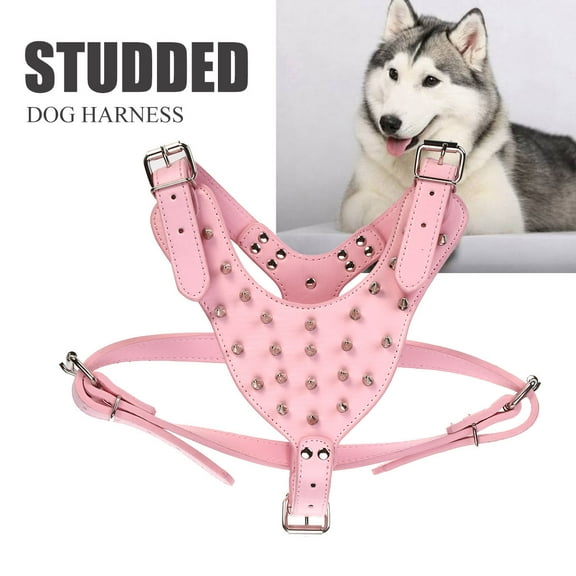 AURARMLET Spike Dog Harness Pink for Outdoor Running with Flexible Material