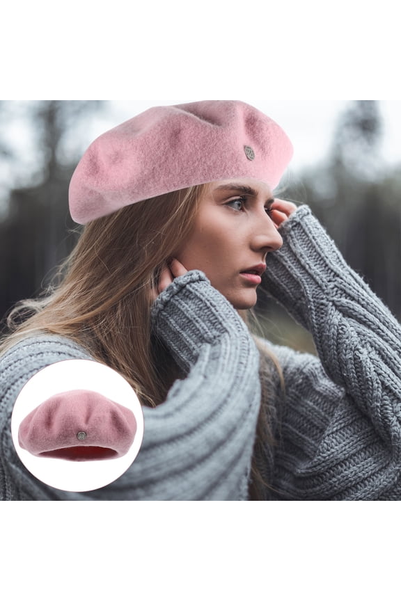 women's beret Wool Blend Pink 1Set
