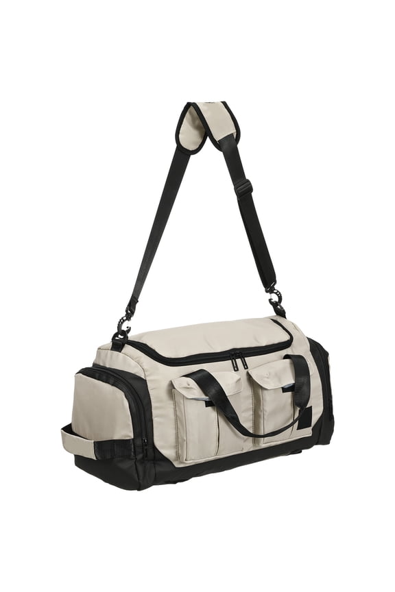 Stylish Khaki Overnight Bag with Large Storage and Dry Wet Separation for Travel