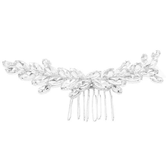 AURARMLET Stylish Silver Bridal Hair Comb Flower Design Wedding Hair Accessories for Versatile Use