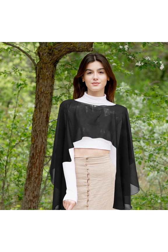 Summer Evening Dress Wraps Sun Protection Elegant Design 1Set for Outdoor Events Women Black