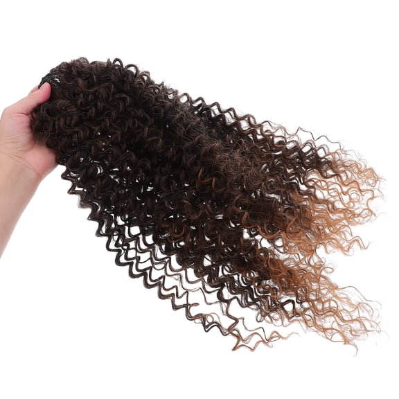 AURARMLET Synthetic Ponytail Hair Extension Drawstring Fake Curly Ponytail Bun Hairpiece for Women Clip-In Curly Hair Accessories Brown