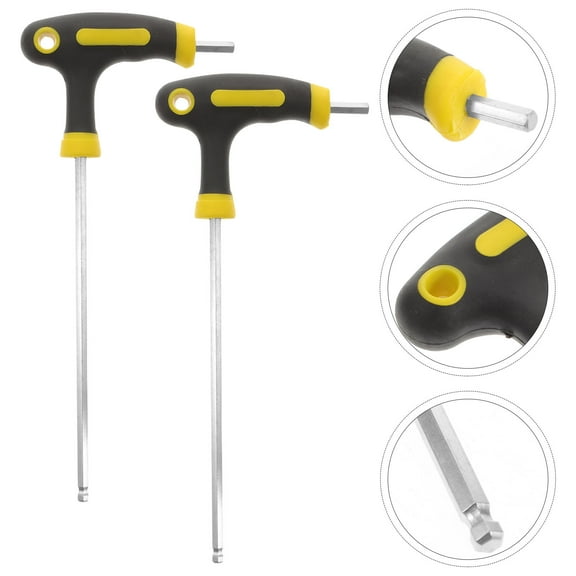 AURARMLET T Handle Socket Wrench 2Pcs Multi Color 5mm Key Ball End Tool for Mechanics and DIY Enthusiasts
