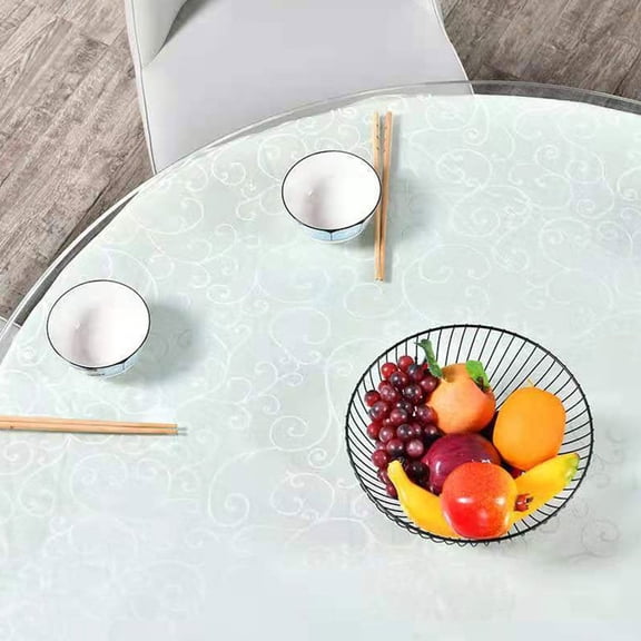 AURARMLET Clear Circular Glass Table Top Glass for Tea Table 1Set