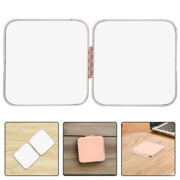 AURARMLET Travel Makeup Mirror Rose Gold Magnifying Square Compact for Vacation Daily Use 1Pack