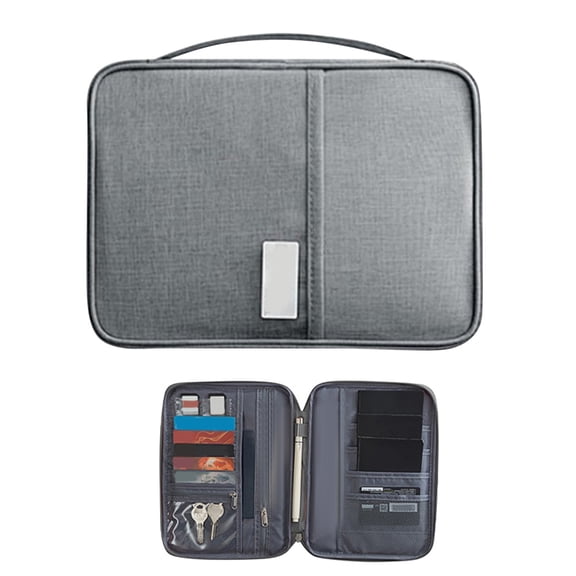 AURARMLET Grey Travel Pouch with Portable Design and Multi Pockets for Passport and Documents