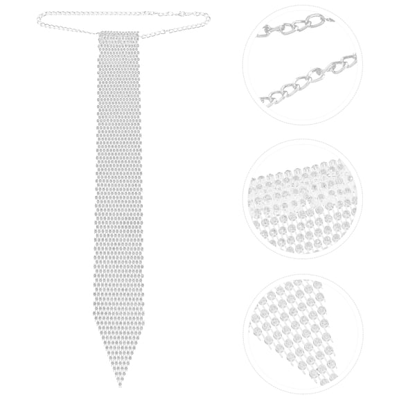 AURARMLET Stylish Rhinestone Business Neck Tie for Men, 1 Pack, Sparkling Formal Event Accessory