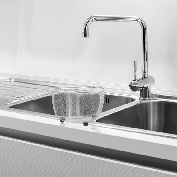 AURARMLET Triangle Corner Basket Kitchen Sink Trash 1Pcs 18X13X9CM Silver Color For Home