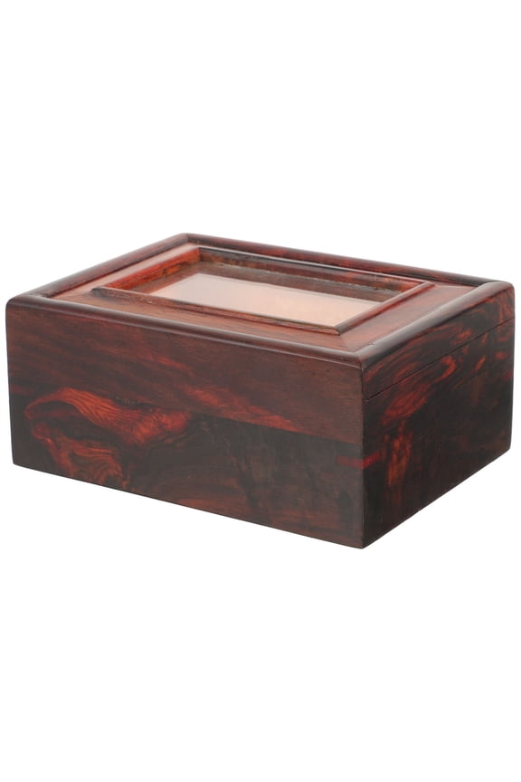 Earring Case Wooden Dark Brown 1Set Women