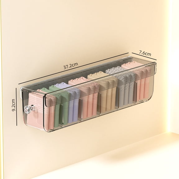 AURARMLET Underpants Organizer Wall Mount Grey PET Transparent for Adults 1Set
