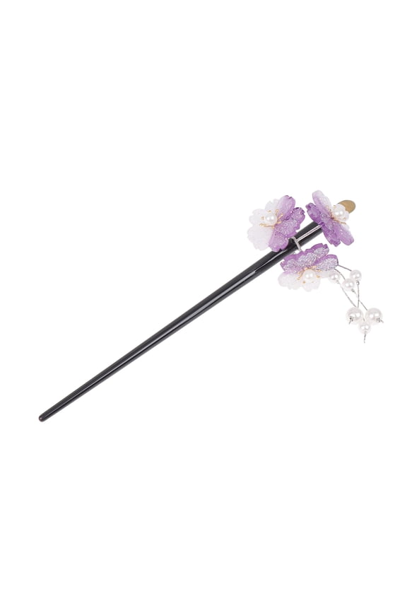 Chinese Headdress Hair Stick Acrylic Purple Hair Decoration for Women 1Pcs