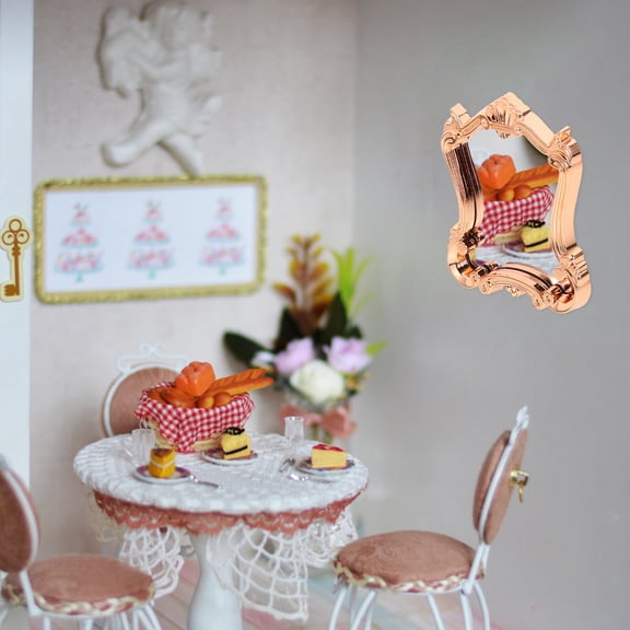 AURARMLET Vintage Compact Mirror Small Vintage Mirror Assorted Color Plastic For Home Decoration 1Pcs