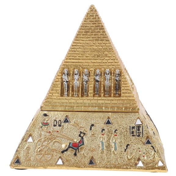 AURARMLET Vintage Pyramid Box Resin Decorative Case in Tone for Women - 1 Set
