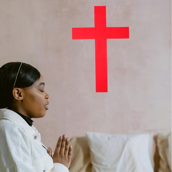 AURARMLET Wall Ornament Decorative Cross Sticker Cloth Wall Decal for Party Decor