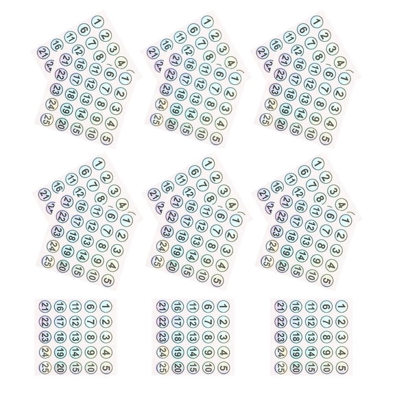 AURARMLET Waterproof Number Stickers Self Adhesive Tear Resistant Labels for Bottles Cups and Containers