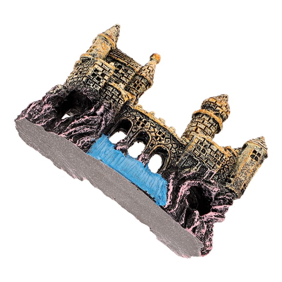 AURARMLET Wear Resistant Resin Castle Ornament for Aquarium Fish Tank Adds Natural Underwater Charm