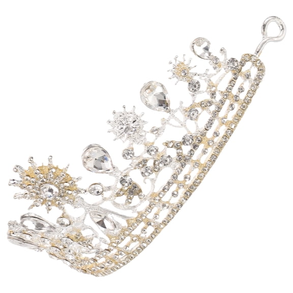 AURARMLET Bridal Tiara for Special Occasions Wedding Crown Alloy Rhinestone White 1PC