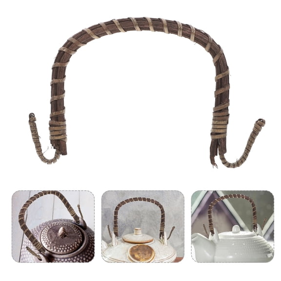 AURARMLET Replacement Teapot Handle Rattan Iron for Kitchen Versatile Accessory Brown