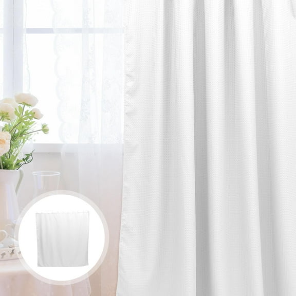 AURARMLET White Fabric Shower Curtain Liner Washable 180X180cm for Dormitory Bathrooms 1 Set