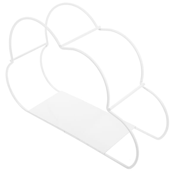 AURARMLET Cloud Shaped White Magazine Rack with Metal Wire for Book and Newspaper Storage