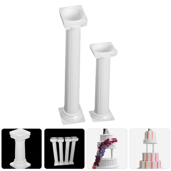 AURARMLET White Plastic Cake Dowel Rods Roman Pillar Stand for Special Event Decorations 8Pcs