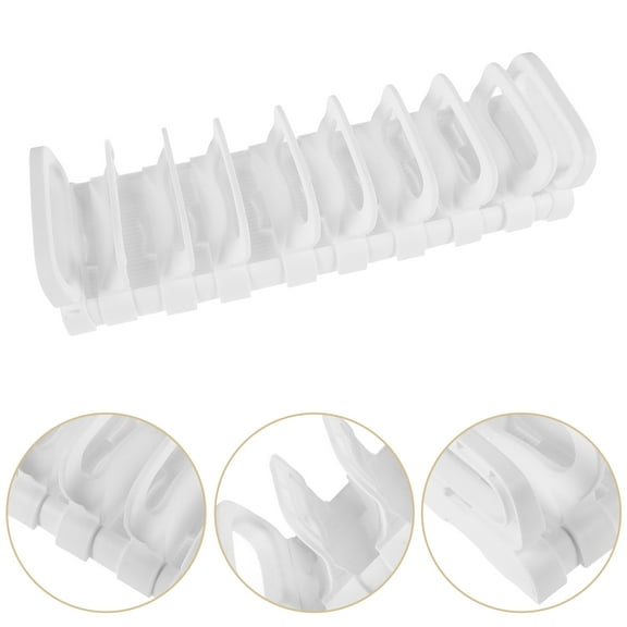 AURARMLET White Plastic Kitchen Dish Drying Rack with Adjustable, Space-Saving Design 15.5 x 11.8 x 5.9 Inches