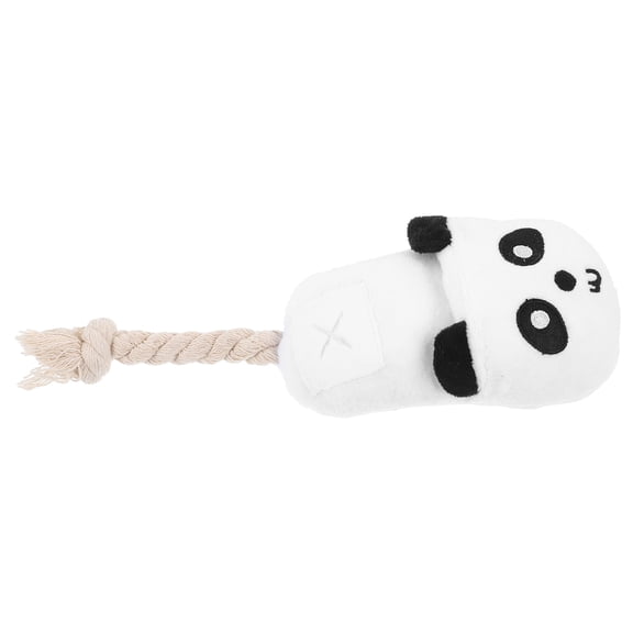 AURARMLET White Plush Dog Plaything with Cotton Rope Bite Resistant for Pet Habit Correction