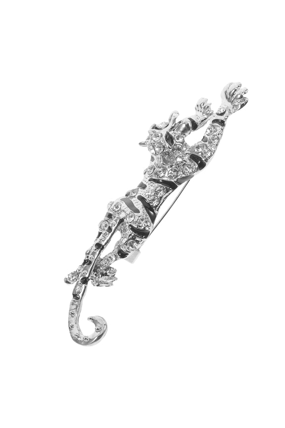 Rhinestone Cheetah Brooch Pin for Womens Fashion Accessory, Decorative Jewelry, Size 2.5 x 2.5 Inches