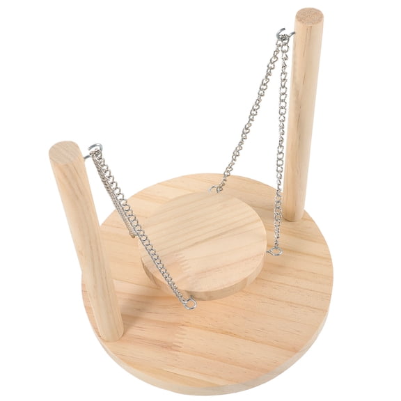 AURARMLET Khaki Bird Perch Platform Wooden Natural Wood Parrot Swing for Pet Cage Use