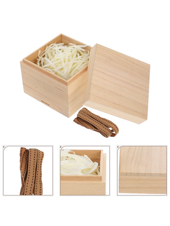 Wood Craft Boxes Bulk Beige Paulownia Wood Storage 1Set for Gifting Crafters