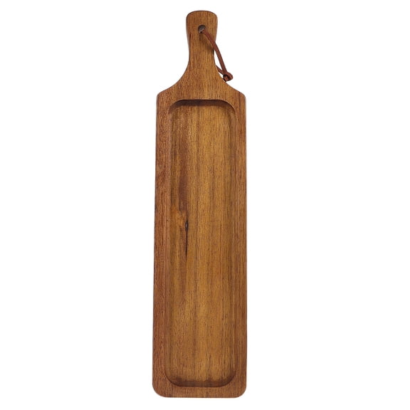 AURARMLET Light Brown Wooden Steak Plate, Sturdy Wear Resistant Wood Serving Tray for Steak, Dinner, Kitchen, Dining Room
