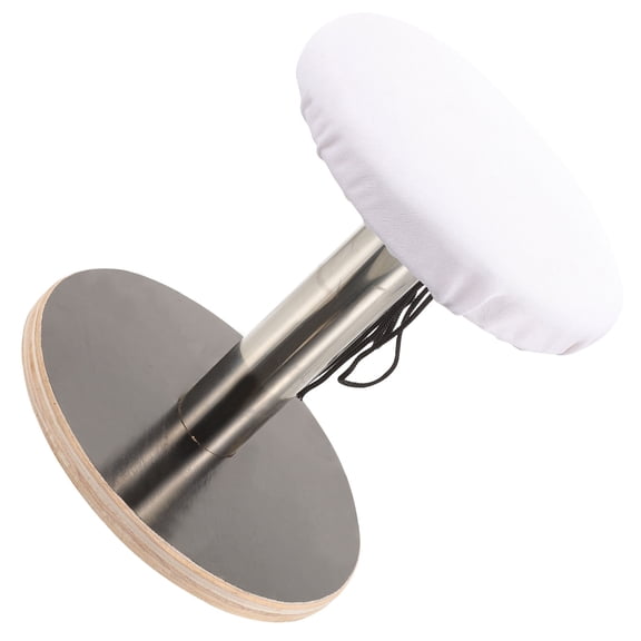 AURARMLET Round Wooden Ironing Stool, White, Fine Craftsmanship, Multipurpose, Home Ironing