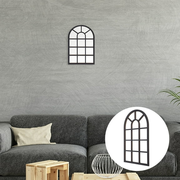 AURARMLET Wooden Window Frame Wall Decor Sticker for Entryway Bedroom Black Rustic Farmhouse Style Home Decoration