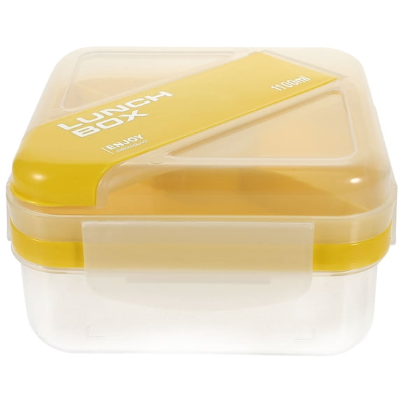 AURARMLET Yellow Plastic Lunch Box for Adults with Leakproof Compartments Ideal for Outdoor Use and .5 x 5.2 x 3.1 inches