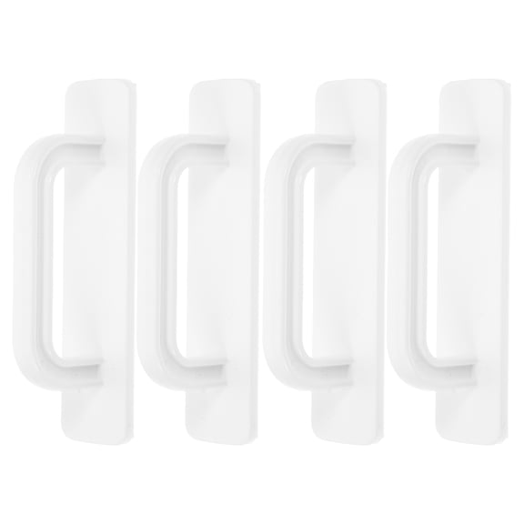 AURARMLET 4-Pack White ABS Adhesive Pull Handles for Cabinets, Sleek Design for Kitchen and Bathroom Improvement
