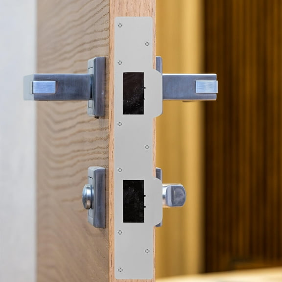 AURARMLET latch impact plates iron door strike plates for homeowners silver 1Set