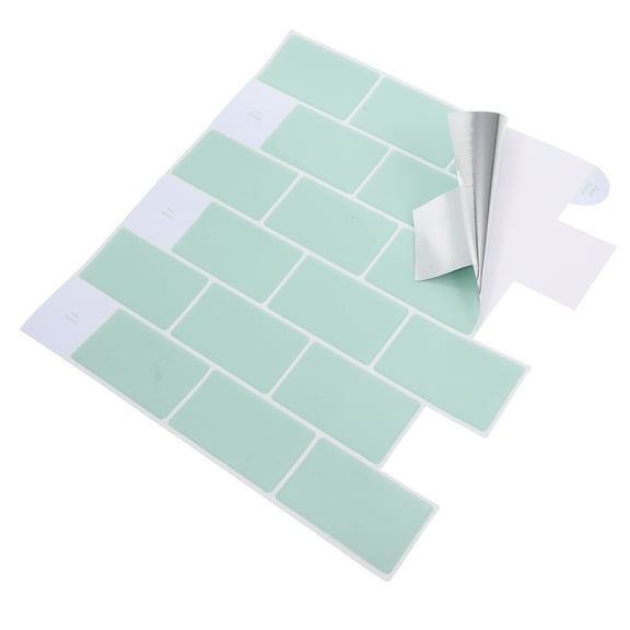 AURARMLET Light Green Mosaic Tile Stickers Decal for Bathroom Kitchen Splashback, Self-Adhesive Decorative Wall Tiles, 1 Piece