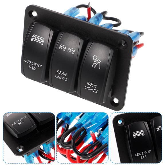 AURARMLET Black Rocker Switch Panel for Car Rv and Boat Easy Installation Versatile Control