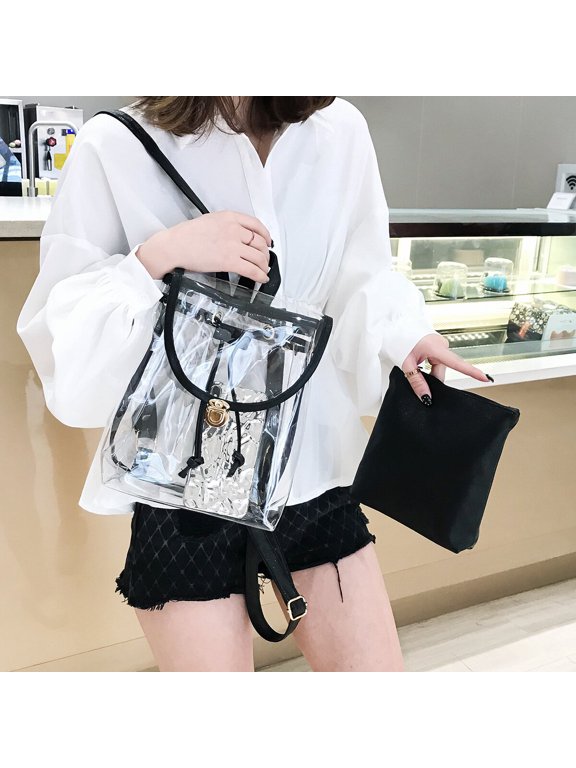 women transparent school bag Backpack Korean Style Transparent 1Pack for Daily Use