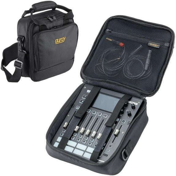 AURAY Nylon Padded Mixer Bag with Gear Protector, Removable Strap & Carry Handles - Fits Up to 10x10" Mixers, Weather-Resistant, Zipped Pockets - Ideal Storage Case for Travel and Audio Gear