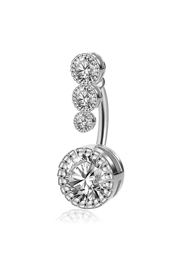 14G Belly Button Ring,Candy Navel Ring,CZ Piercing Jewelry,Belly Button Piercing,Sliver