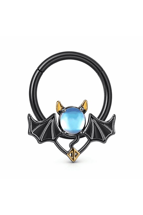 16G Demon Stone Nose Septum Clicker Bat Cartilage Helix Piercing Earring 16 Gauge Nose Ring