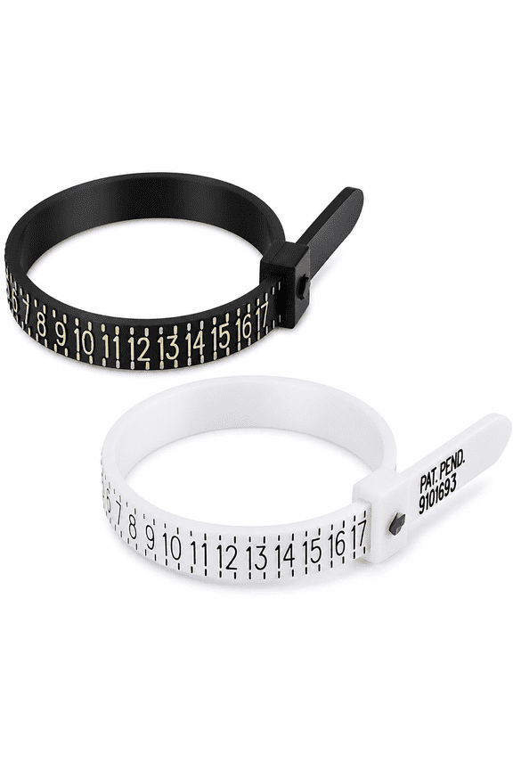 2 PCS Ring Sizer Set, Jewelry Measurement Plastic Finger Sizer Ring Gauge Measuring Tool Belt for Womens Mens Kids