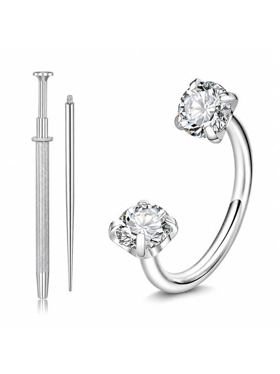 20/16/18G Piercing Taper Internal Threaded Piercing Taper Insertion Threader Tool Threadless Jewelry Changing Tool Horseshoe Nose Ring Labret Earring Studs Applicator Piercing Ball Grabber