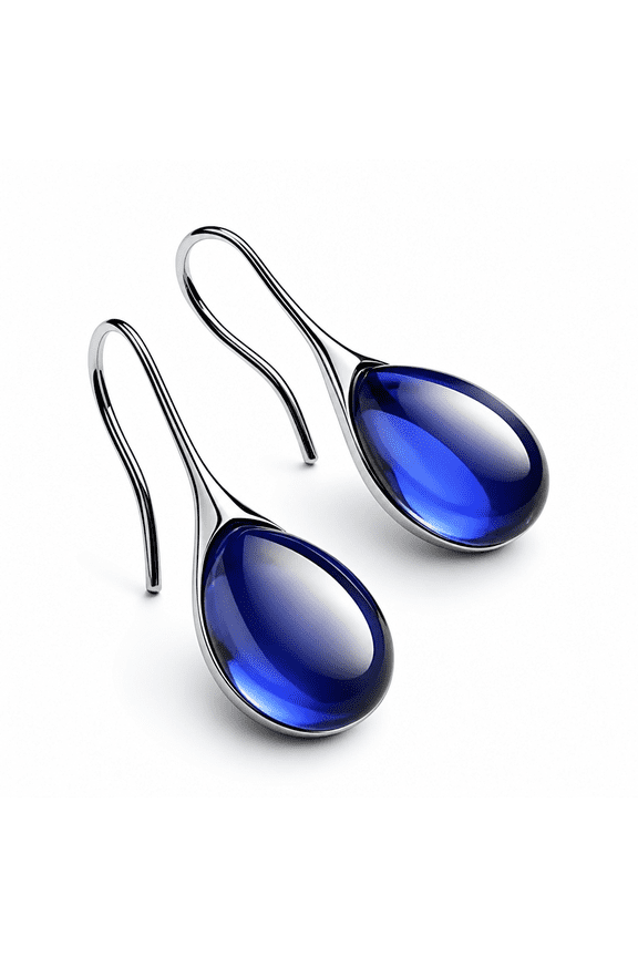 2026 New Alloy Women Retro Drop Earrings Stylish Opal Inlaid Dangle Earrings for Party,Casual,Wedding,Daily Wear (Dark Blue)