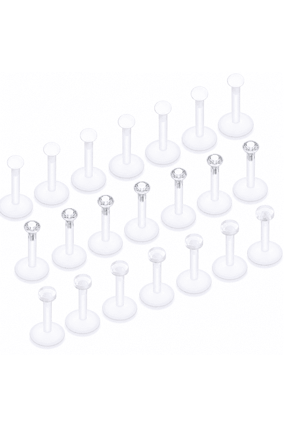 5Pcs 2026 New Clear Earrings for Sports Plastic Monroe Lip Nose Rings Studs Forward Helix Conch Tragus Cartilage Earrings Studs Labret Piercing Jewelry Retainer for Surgery Women 6Mm 8Mm 10Mm